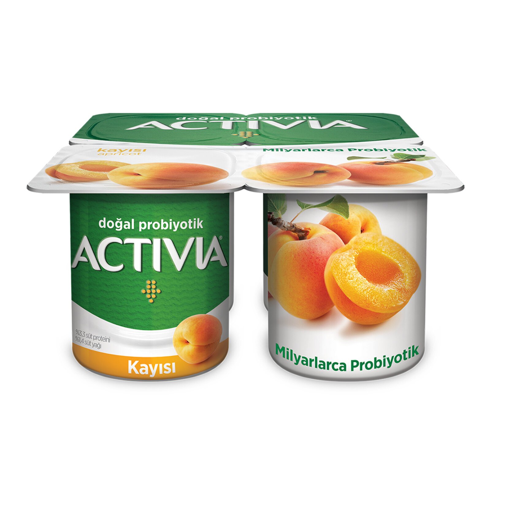 ACTİVİA DOĞAL PROBİYOTİK KAYISI YOĞURT 4x100 GR