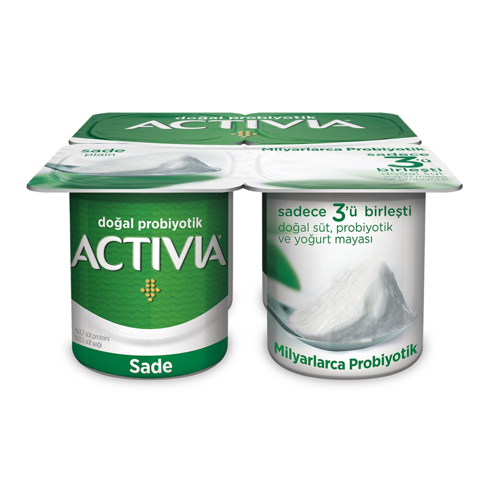 ACTİVİA DOĞAL PROBİYOTİK SADE YOĞURT 4x100 GR