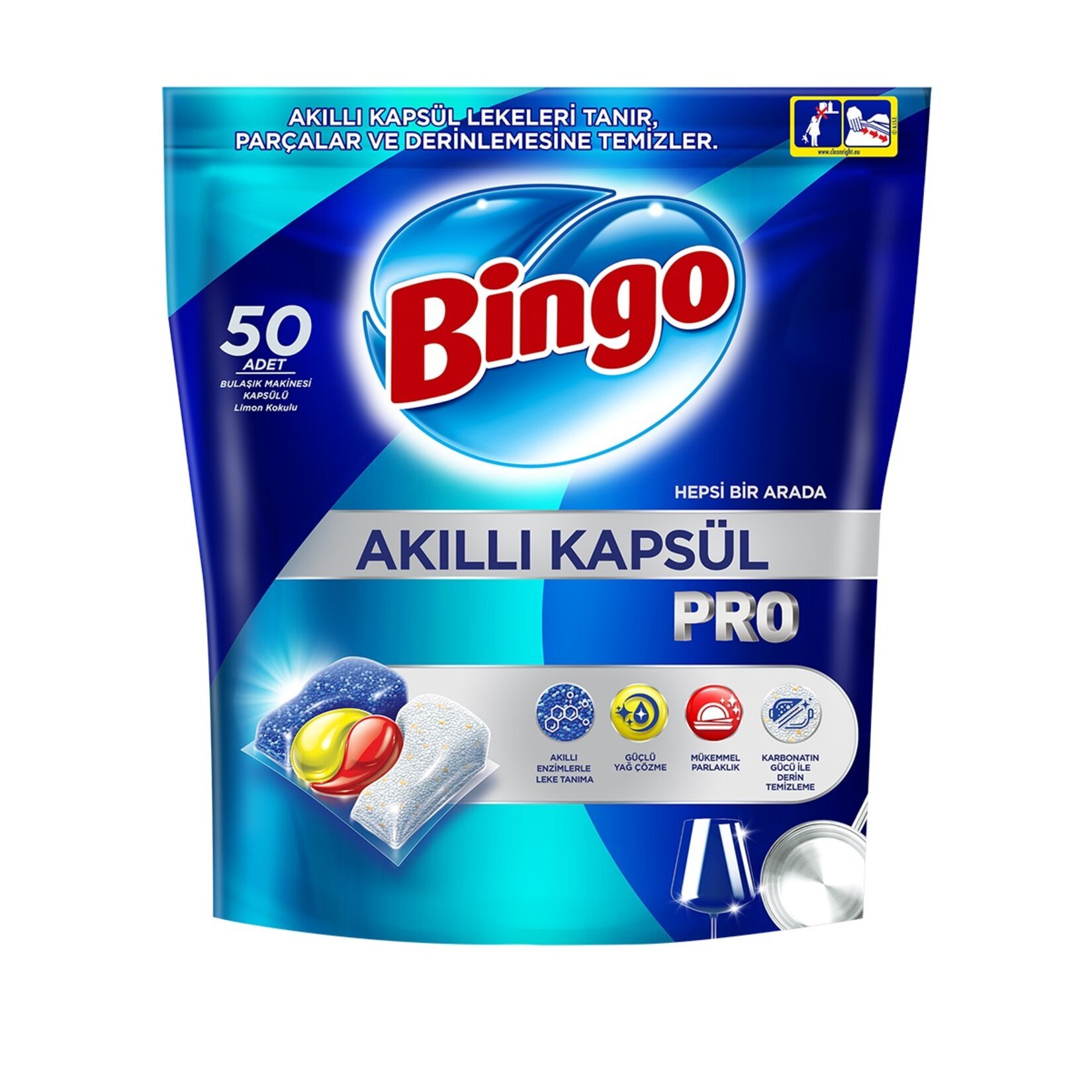 BİNGO HEPSİ BİR ARADA PRO BULAŞIK MAKİNESİ TABLET 50'Lİ