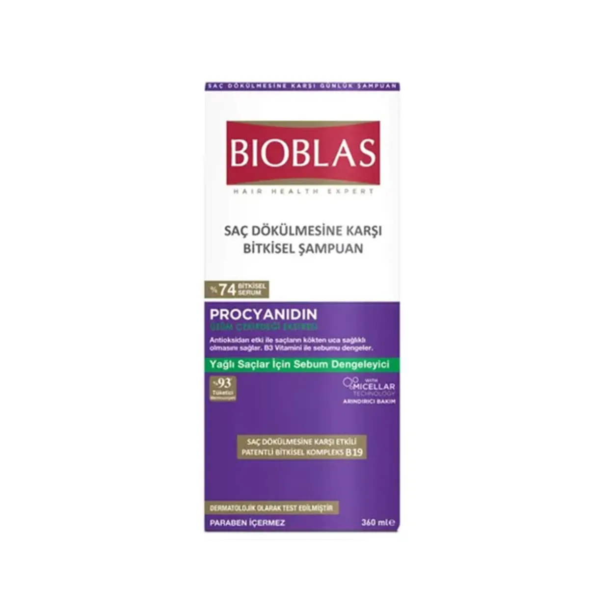 BİOBLAS PROCYANIDIN SAÇDÖKÜLMESİNE KARŞI BİTKİSEL ŞAMPUAN 360ML