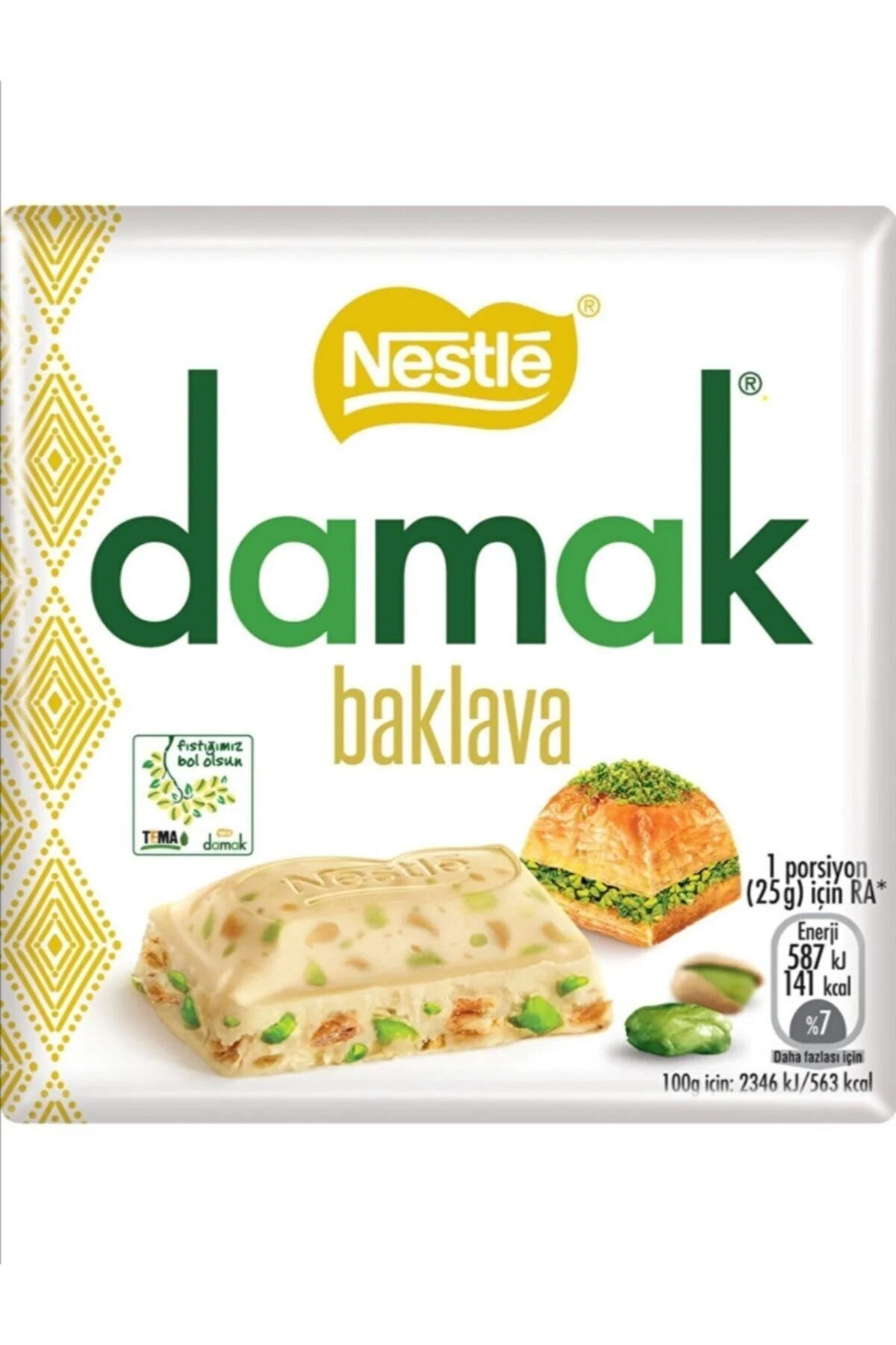 DAMAK BAKLAVA KARE ÇİKOLATA 60 GR