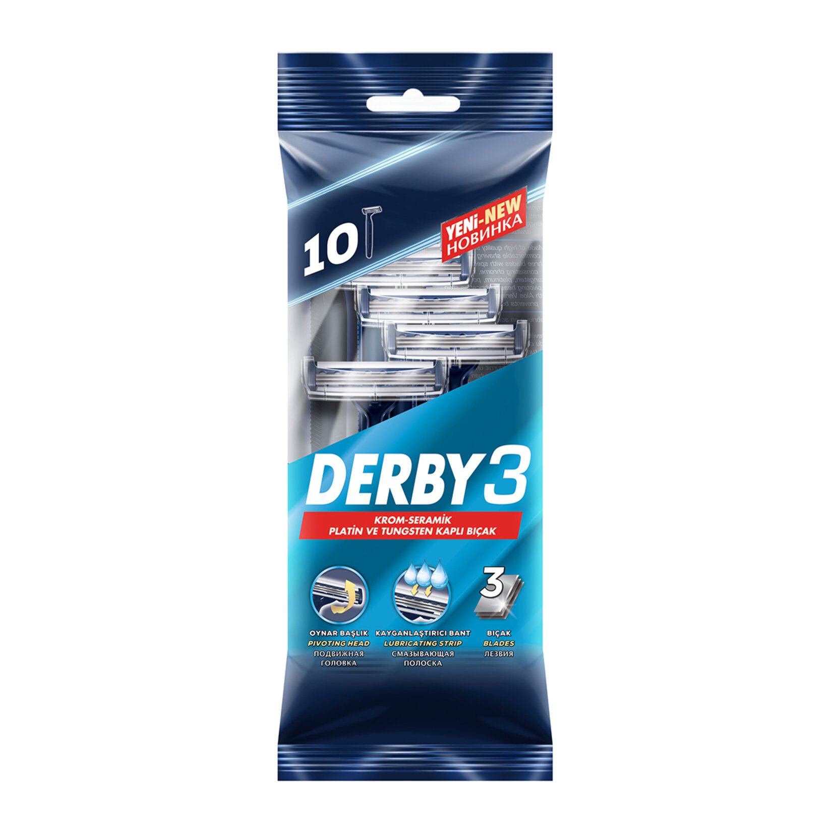DERBY SAMURAİ 3 TIRAŞ BIÇAĞI 10'LU