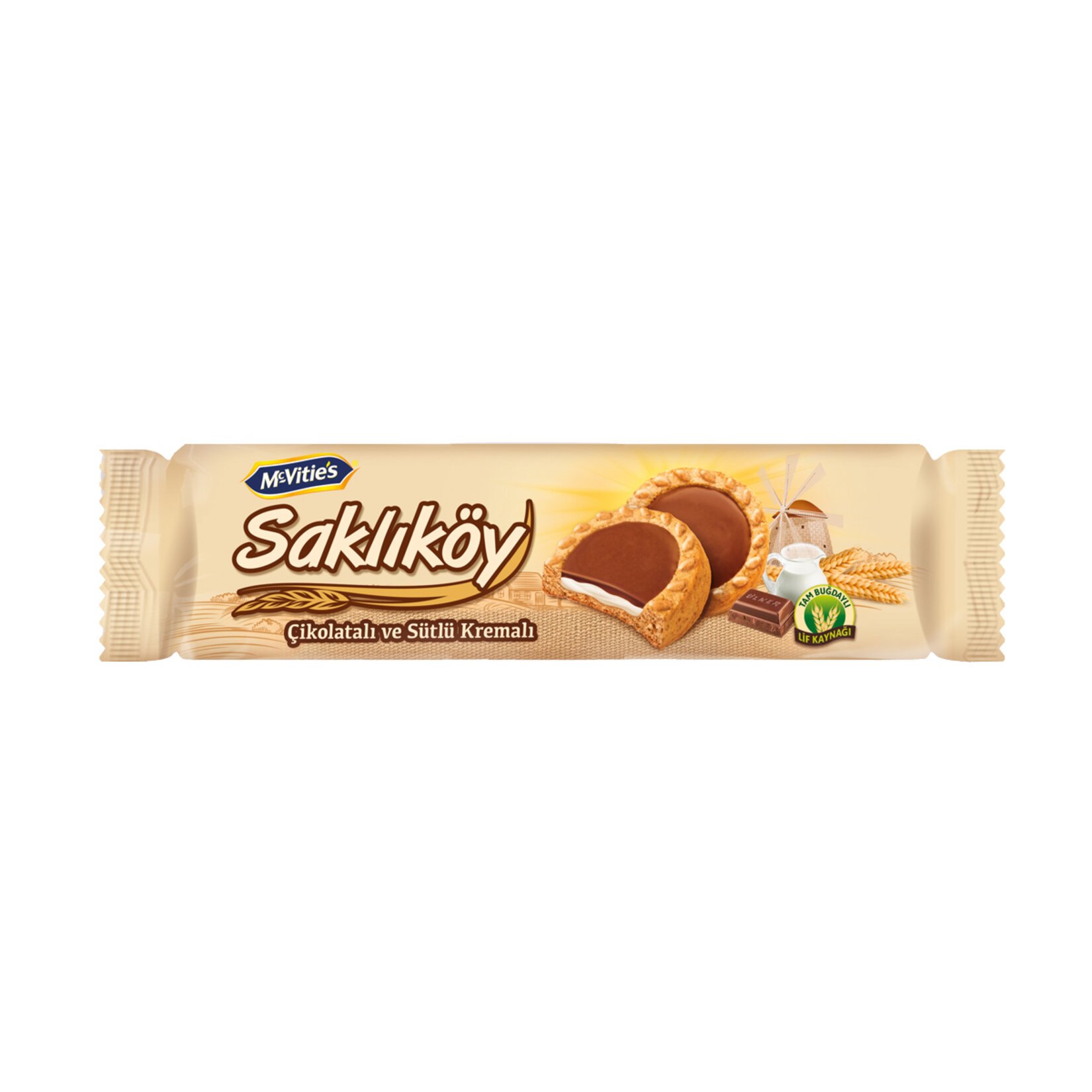 ÜLKER SAKLIKÖY SÜTLÜ ÇİKOLATALI KREMALI BİSKÜVİ 100 GR