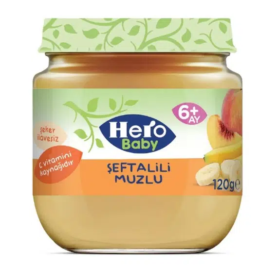 HERO BABY  ŞEFTALİ&MUZ KAVANOZ MAMASI 120 GR