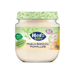 HERO BABY MUZLU BİSKÜVİLİ MUHALLEBİ KAVANOZ MAMASI 120 GR