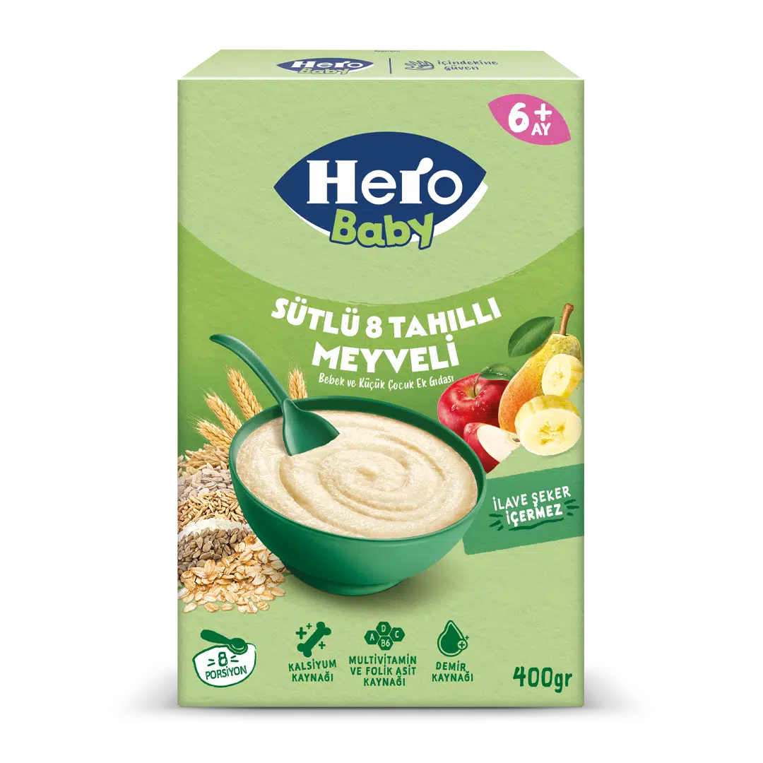 HERO BABY SÜTLÜ 8 TAHILLI MEYVELİ 200 GR