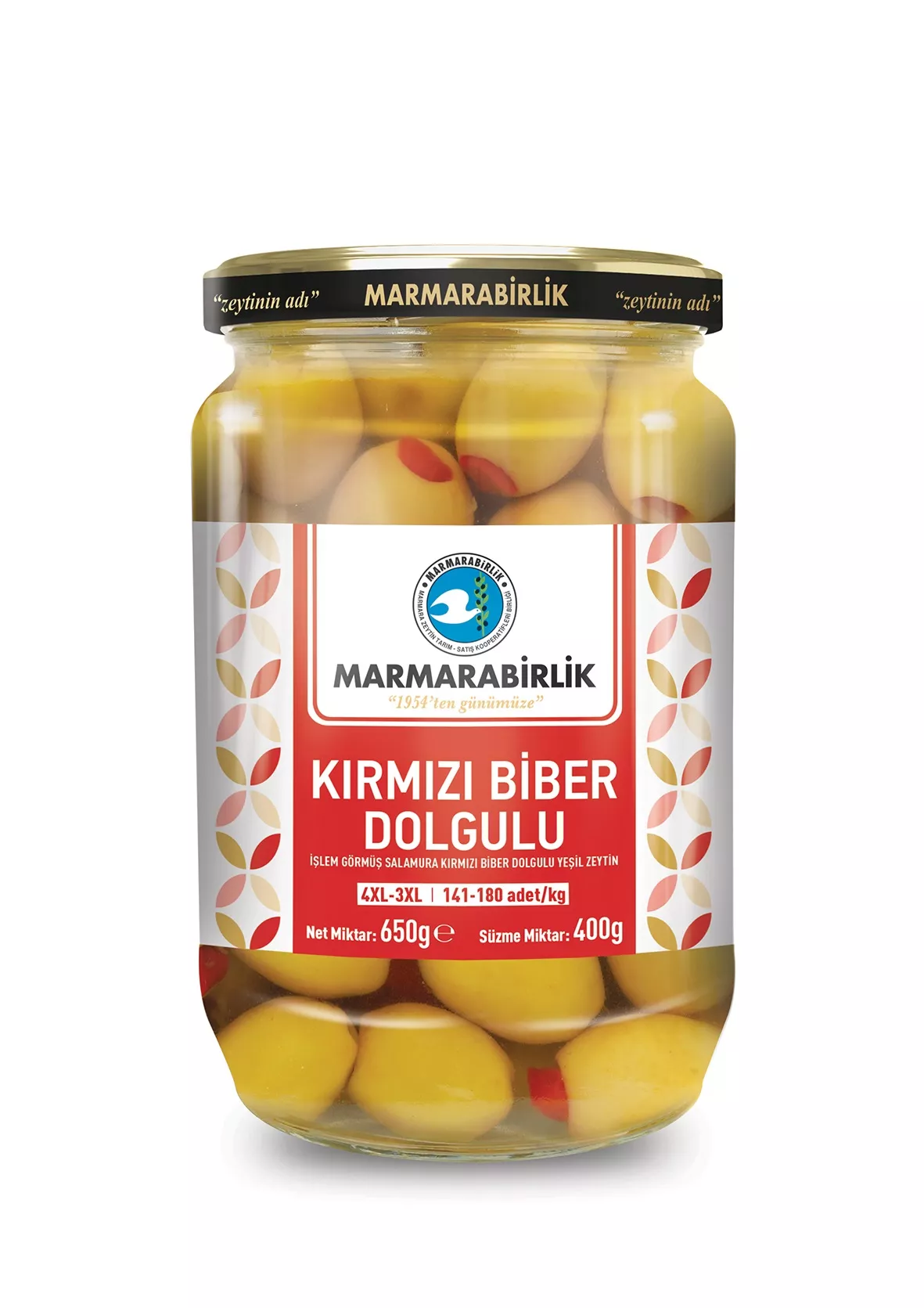 MARMARABİRLİK KIRMIZI BİBER DOLGULU YEŞİL BİBER  (4XL) 400 GR
