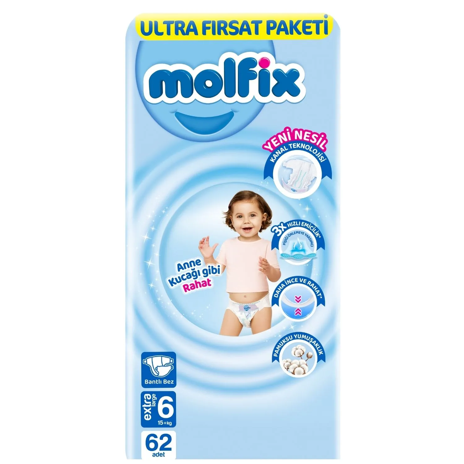 MOLFİX BEBEK BEZİ NO:6 62'Lİ