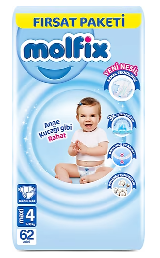 MOLFİX BEBEK BEZİ NO:4 62'Lİ
