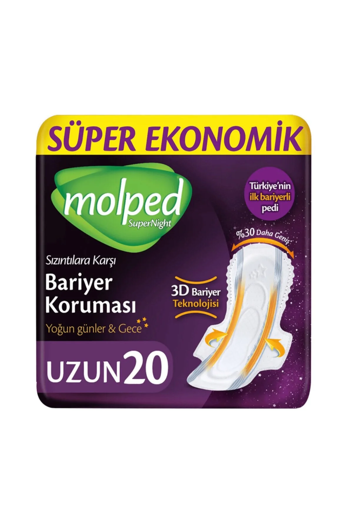 MOLPED SÜPER NİGHT UZUN 20'Lİ PED