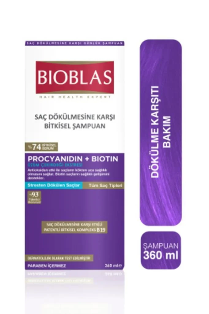 BİOBLAS PROCYANIDIN+BİOTİN SAÇ DÖKÜLMESİNE KARŞI BİTKİSEL ŞAMPUAN 360ML