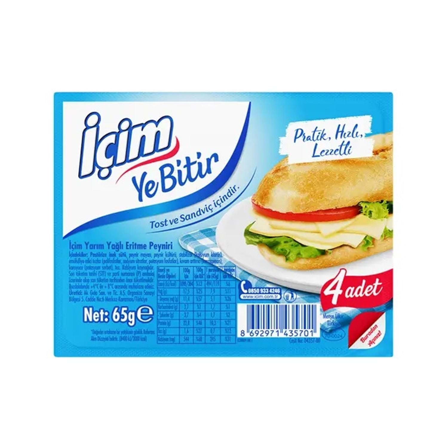 İÇİM DİLİMLİ KAŞAR 65 GR