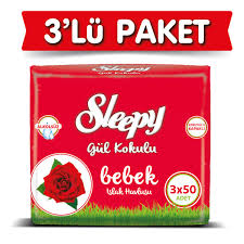 SLEEPY GÜL KOKULU ISLAK MENDİL 3x50'Lİ