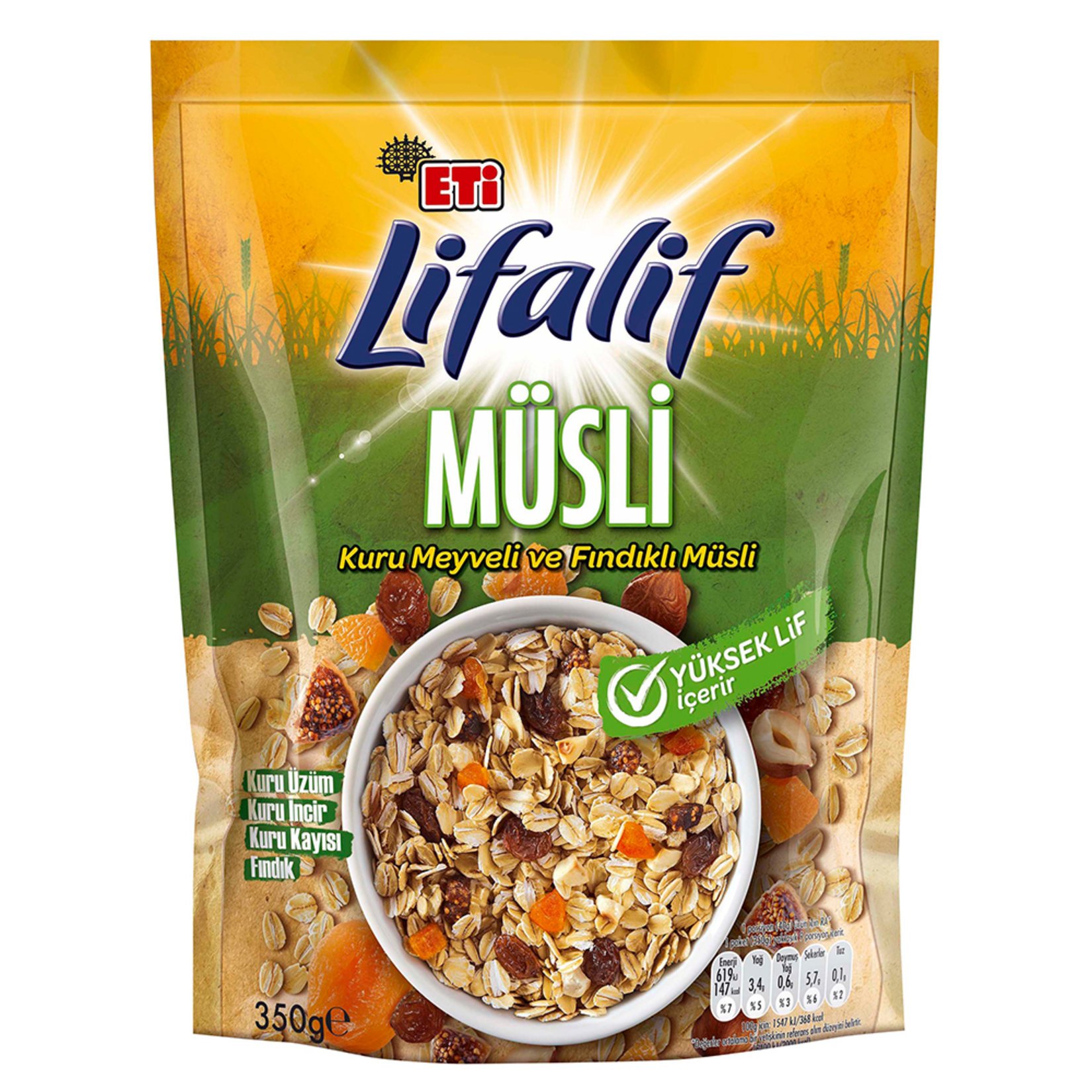ETİ LİFALİF MÜSLİ KURU MEYVELİ&FINDIKLI  350GR