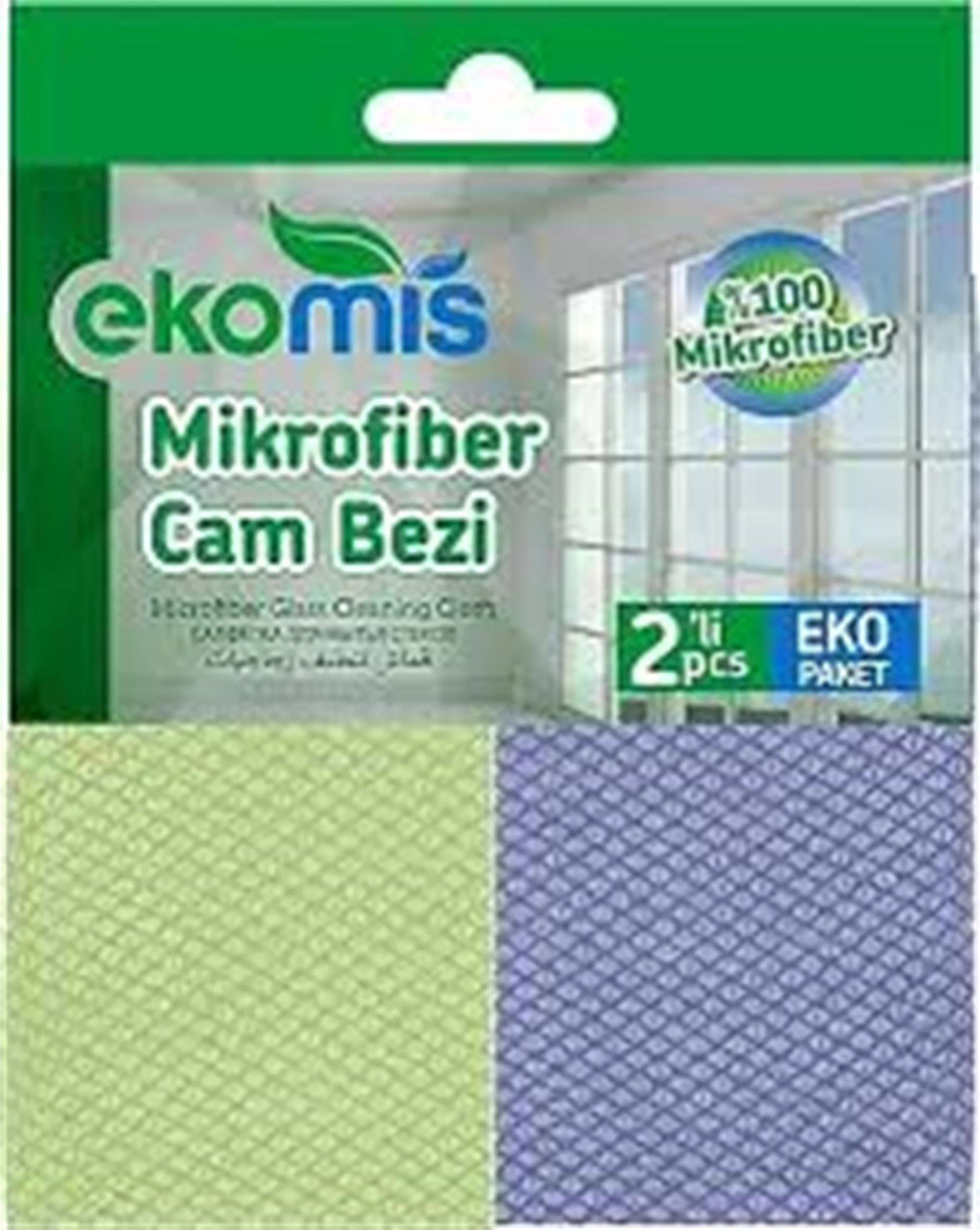 EKOMİS MİKROFİBER CAM BEZİ 2'lİ